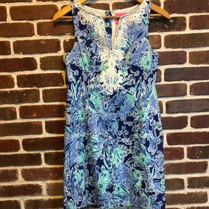 Lilly Pulitzer Koala Shift Dress Size 2 / Size XS Blue Floral Sleeveless NWOT